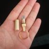 1pc Mini Brass Capsule Knife; Stainless Steel Portable Pocket Knife; Survival Knife With Keychain Pendant; Outdoor Fishing Accessories