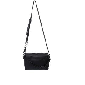 Trendy Brand Small Square Bag Boys Retro Chain (Option: Black-large)