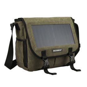 Outdoor Sports Sun Charging Pack Casual Canvas One Shoulder Bag (Option: Brown-20to35L)