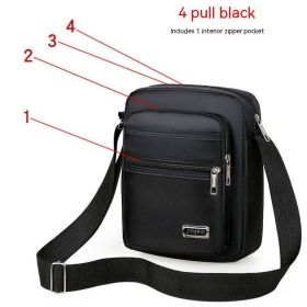 Large Capacity Multi-layer Waterproof Shoulder Crossbody Bag (Option: Four Zipper Black)