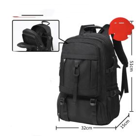 Large Capacity Men's Backpack Travel Leisure Outdoor (Option: Black-No standard version-50litres)