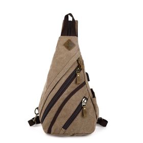 Men's Chest Bag Retro Canvas One Shoulder (Color: Brown)