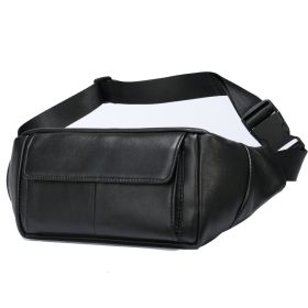 Men's Sports Sheepskin Diagonal Chest Bag (Option: 7315A black)