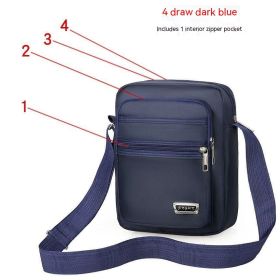 Large Capacity Multi-layer Waterproof Shoulder Crossbody Bag (Option: Four Zipper Blue)