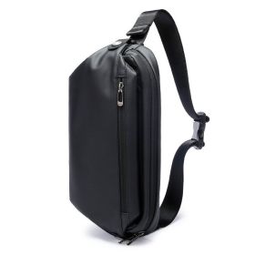 Men's Fashionable Casual Sports Crossbody Bag (Color: Black)