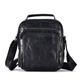 Casual Retro Large-capacity Leather Men's Bag (Option: Grab Black)