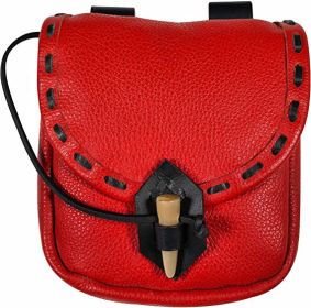 Solid Color Sewing Waist Bag Light Retro Horn Buckle (Option: Red-One size)