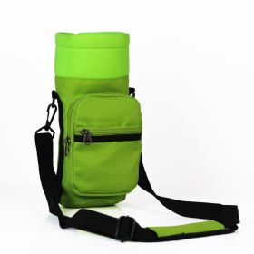 One Shoulder Adjustable Cross Body Thermos Cup Cover (Option: Fluorescent green-One size)