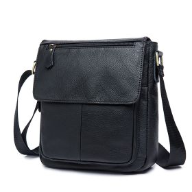 European And American Leather Shoulder Bag For Men (Color: Black)