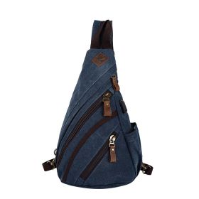 Men's Chest Bag Retro Canvas One Shoulder (Color: Blue)