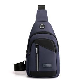 Nylon Canvas Chest Bag Leisure Sports Travel Chest Bag (Color: Dark blue)