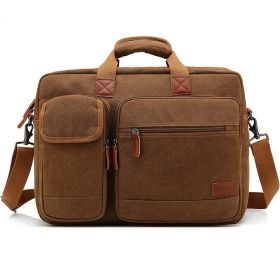 Handheld Tablet Computer Bag Waterproof And Wear Resistant (Option: Canvas Brown-17.3inches)