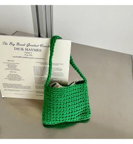 Hand-woven Shoulder Bag Vacation Beach (Color: Green)