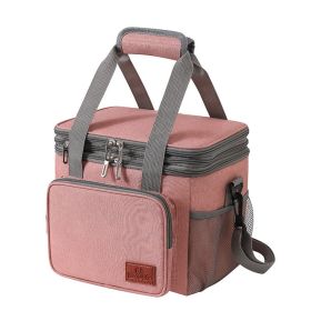 Outdoor Picnic Double Insulated Bento Bag (Color: Pink)