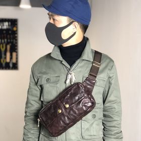 Retro Personality Single Shoulder Crossbody Men's Chest Bag (Color: Coffee)