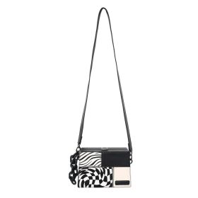 New Shoulder Men's Versatile Fashion Women's Crossbody Small Square Bag (Option: Abstract Black)