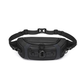 Men's Oxford Multifunctional Chest Bag (Color: Black)