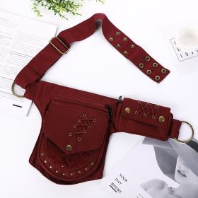 Multifunctional Fashion Outdoor Leisure Sports Straddle Bag (Color: Wine Red)