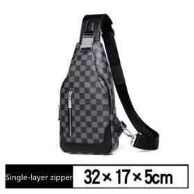 Multi-functional Sports Leisure Men's One-shoulder Messenger Bag (Option: Single zipper)