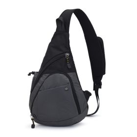 Waterproof Multi-functional Men's Chest Bag (Color: Dark Grey)