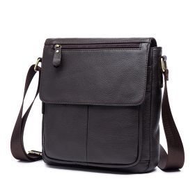 European And American Leather Shoulder Bag For Men (Color: Coffee)