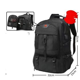 Large Capacity Men's Backpack Travel Leisure Outdoor (Option: Black-The upgraded version is marked-50litres)