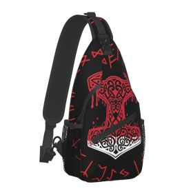 Norse Mythology Viking Crossbody Bag Sports Tree Of Life (Option: MjolnirRunes-39x19x9CM)