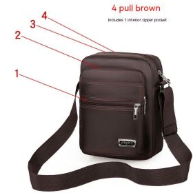 Large Capacity Multi-layer Waterproof Shoulder Crossbody Bag (Option: Four Zipper Brown)