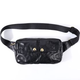 Retro Casual Leather Shoulder Messenger Bag (Color: Black)