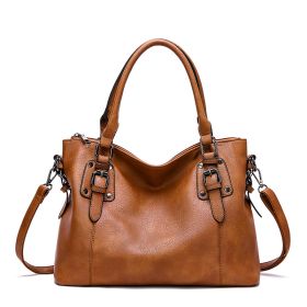 New Fashion European And American Style Women's Retro Simple Shoulder Bag Large Capacity (Color: Brown)