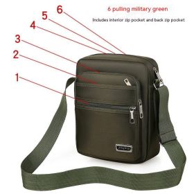 Large Capacity Multi-layer Waterproof Shoulder Crossbody Bag (Option: Six Zipper Green)