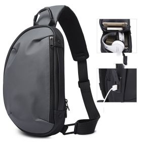 One Shoulder Chest Bag For Men's Casual Waterproof Crossbody (Color: Grey)