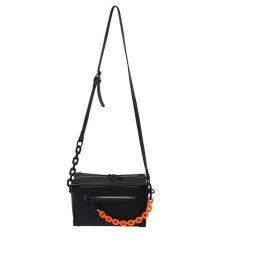 Trendy Brand Small Square Bag Boys Retro Chain (Option: Orange-large)