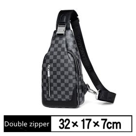 Multi-functional Sports Leisure Men's One-shoulder Messenger Bag (Option: Double zipper)