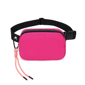 Outdoor Casual Sport Crossbody Fashion Nylon Waterproof Sports Waist Bag (Option: Rose Red)