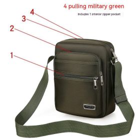 Large Capacity Multi-layer Waterproof Shoulder Crossbody Bag (Option: Four Zipper Green)