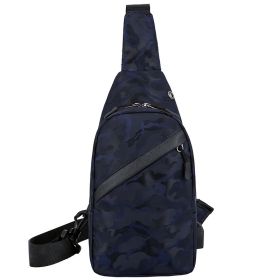 Camouflage Chest Bags Men Crossbody Bag With Headphone Hole (Option: Camo Blue)