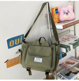 Mori Style Students' Crossbody Bag Simple Women's Japanese Cute Girl Nylon Shoulder Bag (Option: Green Single Bag)