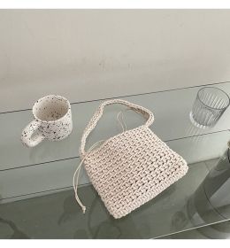 Hand-woven Shoulder Bag Vacation Beach (Color: White)