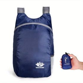 Portable And Foldable Small Backpack; Short-Distance Travel Bag For Men And Women For American Football Spectators (Color: Dark blue)