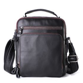 Casual Retro Large-capacity Leather Men's Bag (Option: Napa Black)