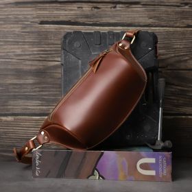 Genuine Leather Men's Chest Bag Cross-body Casual Top Layer Cow Leather Retro (Option: Retro Brown)