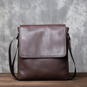 Head Layer Cowhide Crossbody Bag Vertical High-capacity Business Backpack (Option: Coffee color)