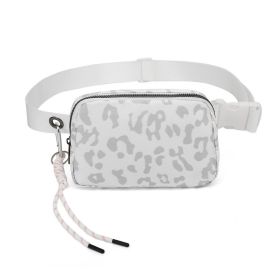 Outdoor Casual Sport Crossbody Fashion Nylon Waterproof Sports Waist Bag (Option: White Leopard Grain)