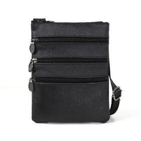 Men's Real Cowhide Men's Bag Shoulder Casual Fashion (Color: Black)